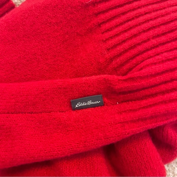 Eddie Bauer Alpine Route Essential Red Sweater 1/4 Zip Mock Neck Size Large - Picture 8 of 10